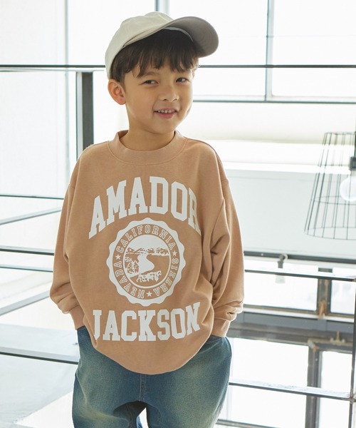 PAIRMANON STREET（ペアマノンストリート）の「【PAIRMANON STREET】裏毛 ビッグシルエット プリント トレーナー（スウェット・キッズ・ブラック系その他4/グレー系その他4/ブラック系その他2/レッド系その他/マスタード/グレー系その他/レッド系その他2/グレー系その他2/パープル系その他3/レッド系その他3/グレー系その他5/イエロー系その他/ブラック系その他3/ブラック/グレー系その他3/ピンク系その他2/パープル系その他2/ピンク系その他/グレー/パープル系その他・140/100/120/130/150/90/110）」の16枚目の写真