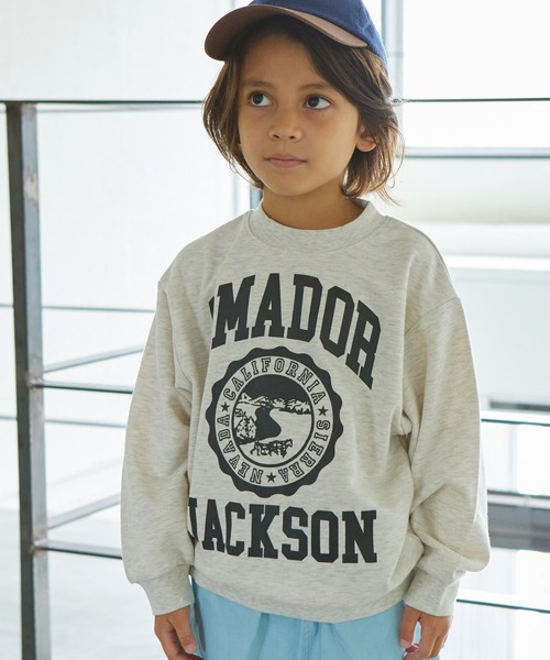 PAIRMANON STREET（ペアマノンストリート）の「【PAIRMANON STREET】裏毛 ビッグシルエット プリント トレーナー（スウェット・キッズ・ブラック系その他4/グレー系その他4/ブラック系その他2/レッド系その他/マスタード/グレー系その他/レッド系その他2/グレー系その他2/パープル系その他3/レッド系その他3/グレー系その他5/イエロー系その他/ブラック系その他3/ブラック/グレー系その他3/ピンク系その他2/パープル系その他2/ピンク系その他/グレー/パープル系その他・140/100/120/130/150/90/110）」の8枚目の写真