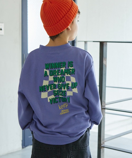 PAIRMANON STREET（ペアマノンストリート）の「【PAIRMANON STREET】裏毛 ビッグシルエット プリント トレーナー（スウェット・キッズ・ブラック系その他4/グレー系その他4/ブラック系その他2/レッド系その他/マスタード/グレー系その他/レッド系その他2/グレー系その他2/パープル系その他3/レッド系その他3/グレー系その他5/イエロー系その他/ブラック系その他3/ブラック/グレー系その他3/ピンク系その他2/パープル系その他2/ピンク系その他/グレー/パープル系その他・140/100/120/130/150/90/110）」の14枚目の写真