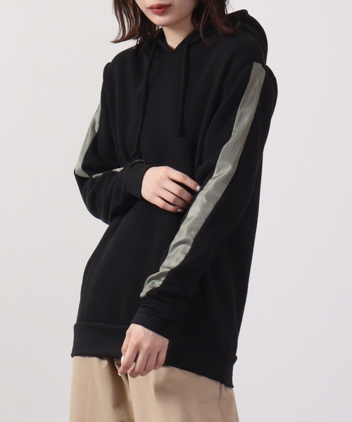 FUNALIVE（ファンアライブ）の「Sleeve line brushed pullover hoodie / 袖ライン裏起毛プルオーバーパーカー/フーディー unisex（パーカー・メンズ・ブラック・L/M）」の13枚目の写真