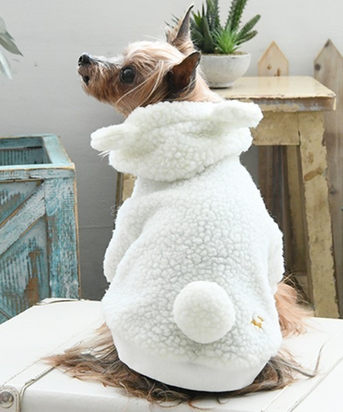 ROPE' PICNIC（ロペピクニック）の「ROPE' PICNIC/耳付きボアフーディー（ペットウェア・レディース・ブラウン/ブラック/ホワイト・L/M/2M/2L/XS/2XS/S）」の2枚目の写真