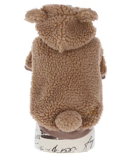 ROPE' PICNIC（ロペピクニック）の「ROPE' PICNIC/耳付きボアフーディー（ペットウェア・レディース・ブラウン/ブラック/ホワイト・L/M/2M/2L/XS/2XS/S）」の4枚目の写真