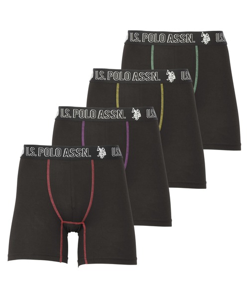 U.S. POLO ASSN.(ユーエスポロアッスン)の「U.S.POLO ASSN ユーエスポロアッスン 4PK ULTRA SOFT JERSEY BB メンズ ボクサーパンツ(ボクサーパンツ・メンズ・ブラック系その他/ブラック/グリーン/ブルー/チャコールグレー・MEDIUM/LARGE/X-LARGE/SMALL)」の3枚目の写真