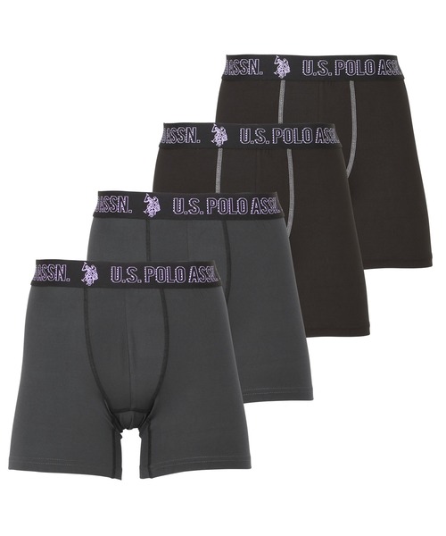 U.S. POLO ASSN.(ユーエスポロアッスン)の「U.S.POLO ASSN ユーエスポロアッスン 4PK ULTRA SOFT JERSEY BB メンズ ボクサーパンツ(ボクサーパンツ・メンズ・ブラック系その他/ブラック/グリーン/ブルー/チャコールグレー・MEDIUM/LARGE/X-LARGE/SMALL)」の4枚目の写真
