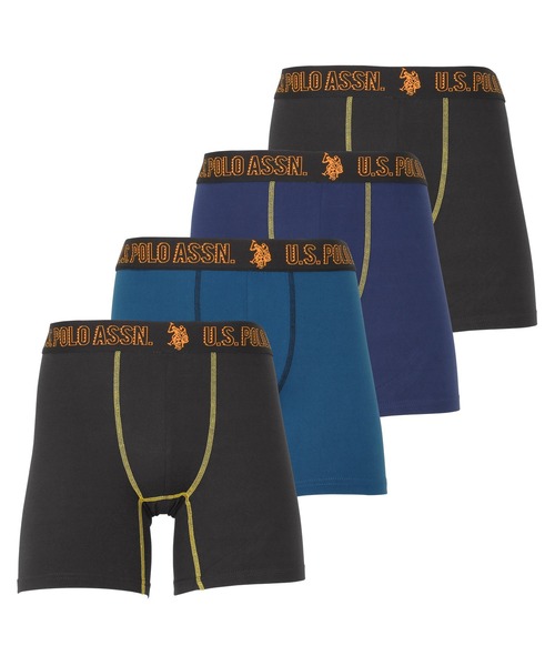 U.S. POLO ASSN.(ユーエスポロアッスン)の「U.S.POLO ASSN ユーエスポロアッスン 4PK ULTRA SOFT JERSEY BB メンズ ボクサーパンツ(ボクサーパンツ・メンズ・ブラック系その他/ブラック/グリーン/ブルー/チャコールグレー・MEDIUM/LARGE/X-LARGE/SMALL)」の2枚目の写真