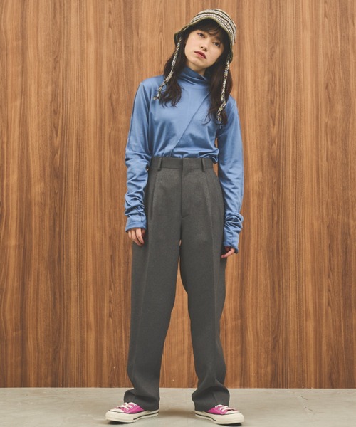 MERLOT(メルロー)の「アウトシームヒートトップス(Tシャツ/カットソー・レディース・イエロー/ブルー/ホワイト・FREE)」の19枚目の写真