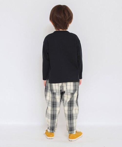 BRANSHES（ブランシェス）の「【ガーデナー】チェック柄テーパードパンツ（その他パンツ・キッズ・グレー/アイボリー/レッド・100/110/120/150/90/160/130/140）」の5枚目の写真