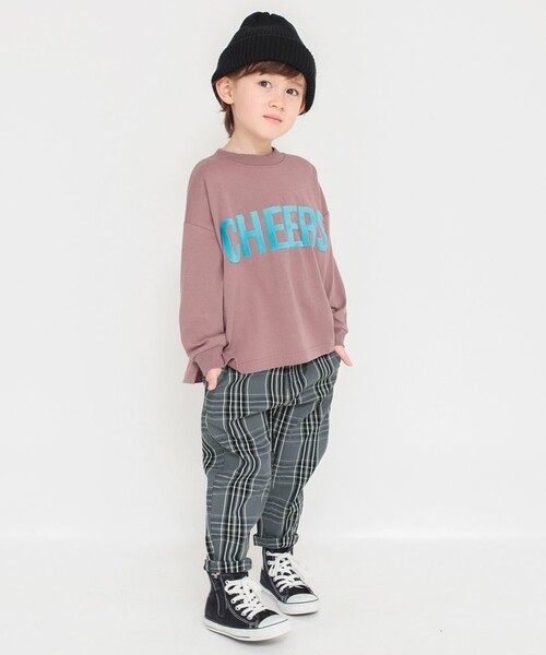 BRANSHES（ブランシェス）の「【ガーデナー】チェック柄テーパードパンツ（その他パンツ・キッズ・グレー/アイボリー/レッド・100/110/120/150/90/160/130/140）」の8枚目の写真