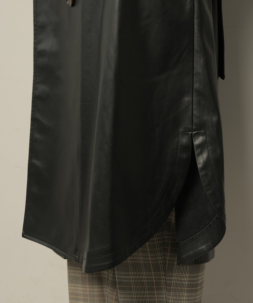 HERENCIA（ヘレンチア）の「フェイク レザー トレンチコート（トレンチコート・レディース・ブラック・FREE）」の3枚目の写真
