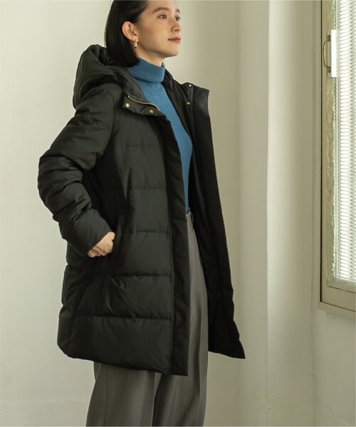 OPAQUE.CLIP(オペークドットクリップ)の「◆≪S-LLsize≫ ミュラーダウン/撥水フードミドル丈コート【洗濯機洗い可/抗菌加工/撥水加工/リサイクル素材】(ダウンジャケット/コート・レディース・ベージュ/ブラック/ホワイト系9・36/40/42/38)」の8枚目の写真