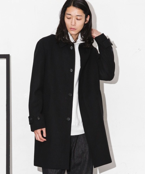 NANO universe(ナノユニバース)の「フレキシブルメルトンステンカラーコート(ステンカラーコート・メンズ・モカ/ブラック/ネイビー・S/M/L/XL)」の7枚目の写真