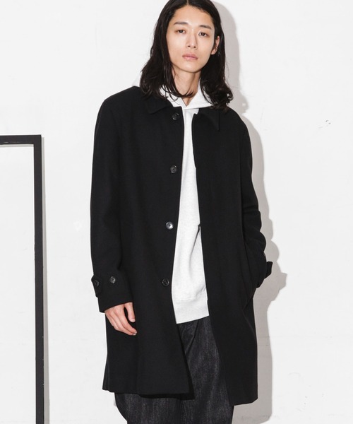 NANO universe(ナノユニバース)の「フレキシブルメルトンステンカラーコート(ステンカラーコート・メンズ・モカ/ブラック/ネイビー・S/M/L/XL)」の8枚目の写真