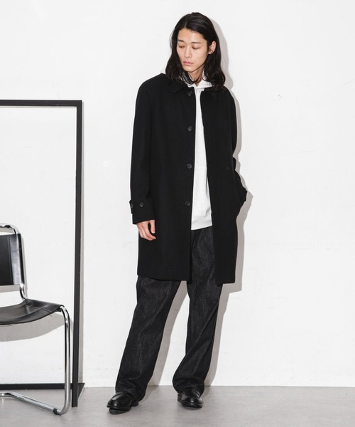 NANO universe(ナノユニバース)の「フレキシブルメルトンステンカラーコート(ステンカラーコート・メンズ・モカ/ブラック/ネイビー・S/M/L/XL)」の11枚目の写真