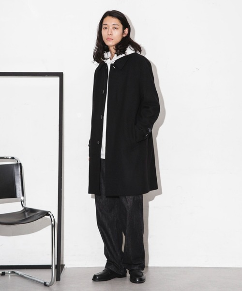 NANO universe(ナノユニバース)の「フレキシブルメルトンステンカラーコート(ステンカラーコート・メンズ・モカ/ブラック/ネイビー・S/M/L/XL)」の12枚目の写真