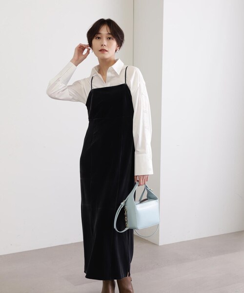 N.（N. Natural Beauty Basic）（エヌエヌナチュラルビューティーベーシック）の「◆ベロアキャミワンピース（ワンピース・レディース・グレー/モカ・MEDIUM）」の22枚目の写真