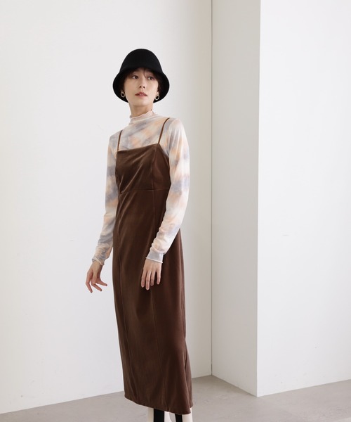 N.（N. Natural Beauty Basic）（エヌエヌナチュラルビューティーベーシック）の「◆ベロアキャミワンピース（ワンピース・レディース・グレー/モカ・MEDIUM）」の20枚目の写真