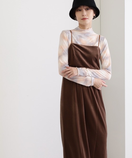 N.（N. Natural Beauty Basic）（エヌエヌナチュラルビューティーベーシック）の「◆ベロアキャミワンピース（ワンピース・レディース・グレー/モカ・MEDIUM）」の21枚目の写真