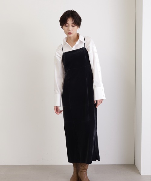 N.（N. Natural Beauty Basic）（エヌエヌナチュラルビューティーベーシック）の「◆ベロアキャミワンピース（ワンピース・レディース・グレー/モカ・MEDIUM）」の7枚目の写真