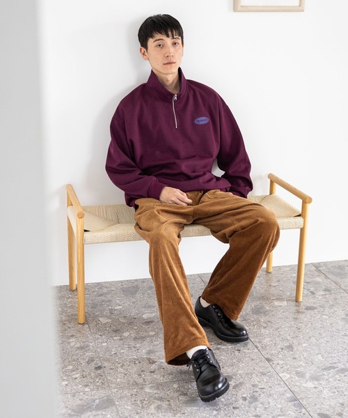 niko and...(ニコアンド)の「ダンボールハーフジッププルオーバー(スウェット・メンズ・ブラック/ブルー/オフホワイト/ボルドー・LARGE/MEDIUM)」の14枚目の写真