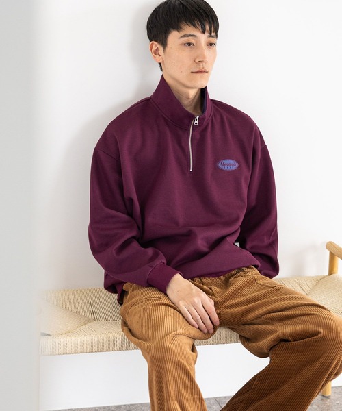 niko and...(ニコアンド)の「ダンボールハーフジッププルオーバー(スウェット・メンズ・ブラック/ブルー/オフホワイト/ボルドー・LARGE/MEDIUM)」の17枚目の写真