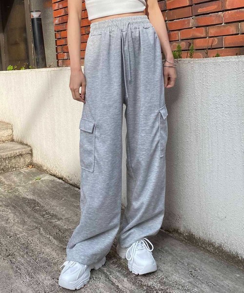 セール】裾ドロストカーゴスウェットパンツ（スウェットパンツ