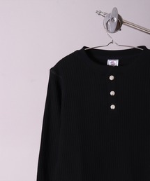 (LK)【JEMORGAN】ビッグ ワッフル ヘンリーネック スウェット プルオーバー
