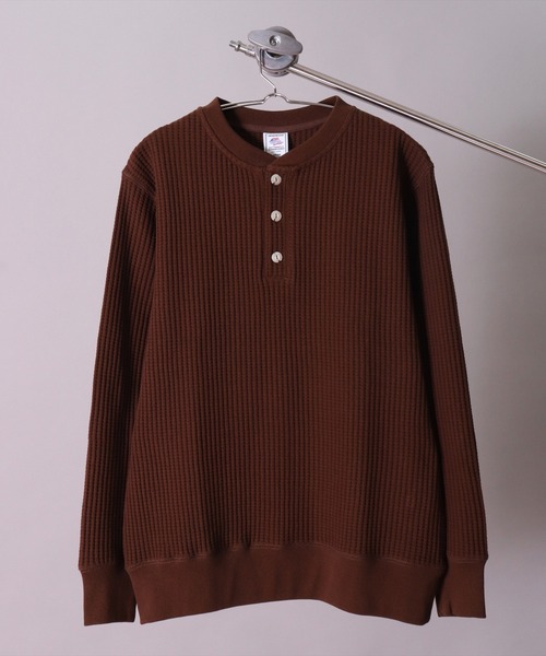 JEMORGAN(ジェーイーモーガン)の「(LK)【JEMORGAN】ビッグ ワッフル ヘンリーネック スウェット プルオーバー(スウェット・メンズ・杢グレー/オフホワイト/カーキ/ブラック/チャコールグレー/オートミール/ブラウン・MEDIUM/LARGE/X-LARGE)」の14枚目の写真