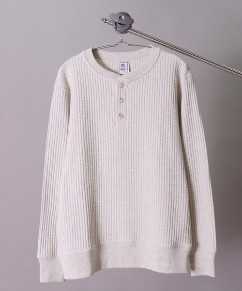 JEMORGAN(ジェーイーモーガン)の「(LK)【JEMORGAN】ビッグ ワッフル ヘンリーネック スウェット プルオーバー(スウェット・メンズ・杢グレー/オフホワイト/カーキ/ブラック/チャコールグレー/オートミール/ブラウン・MEDIUM/LARGE/X-LARGE)」の15枚目の写真