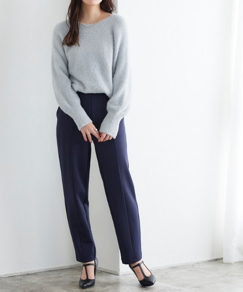 Pierrot（ピエロ）の「ダンボールテーパードパンツ（スラックス・レディース・ブラック/ネイビー/ライトグレー・M/L）」の4枚目の写真