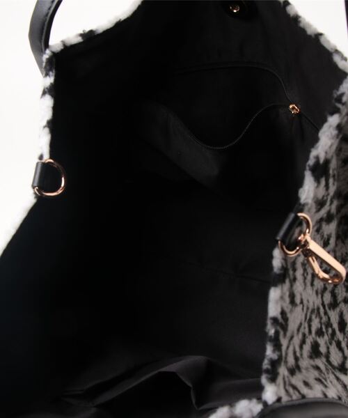 NICOLE white（ニコルホワイト）の「ボアトートＧＡＧ（トートバッグ・レディース・ベージュ/チャコールグレー/レオパード・FREE）」の8枚目の写真