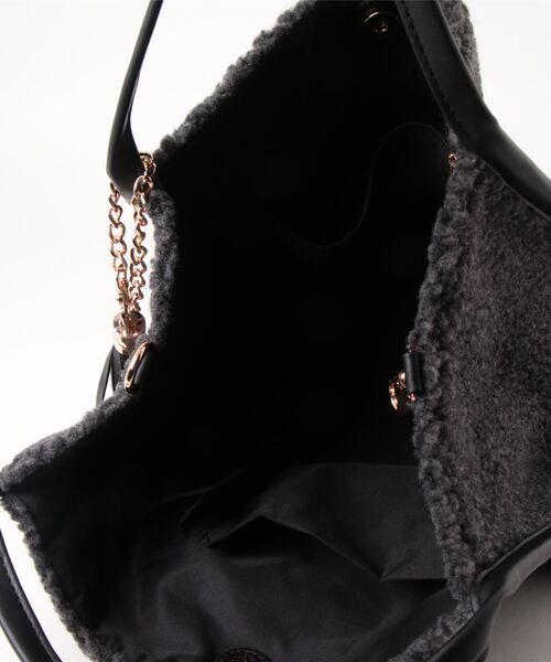 NICOLE white（ニコルホワイト）の「ボアトートＧＡＧ（トートバッグ・レディース・ベージュ/チャコールグレー/レオパード・FREE）」の9枚目の写真