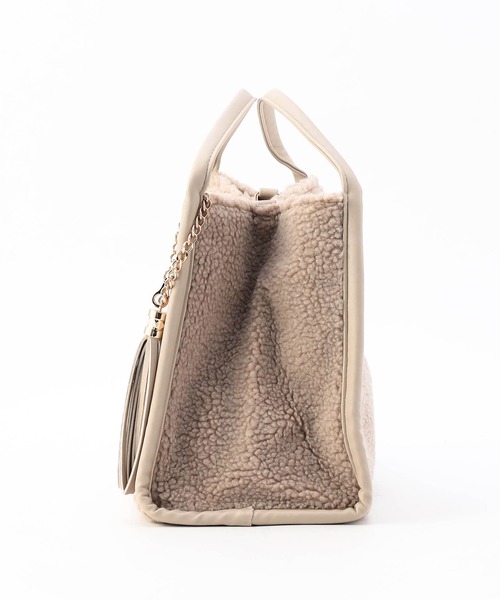 NICOLE white（ニコルホワイト）の「ボアトートＧＡＧ（トートバッグ・レディース・ベージュ/チャコールグレー/レオパード・FREE）」の11枚目の写真