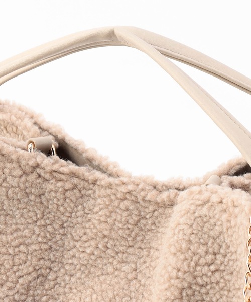 NICOLE white（ニコルホワイト）の「ボアトートＧＡＧ（トートバッグ・レディース・ベージュ/チャコールグレー/レオパード・FREE）」の13枚目の写真