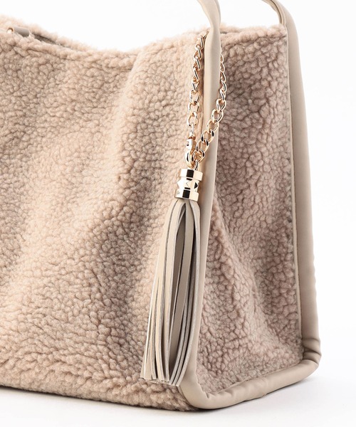 NICOLE white（ニコルホワイト）の「ボアトートＧＡＧ（トートバッグ・レディース・ベージュ/チャコールグレー/レオパード・FREE）」の15枚目の写真