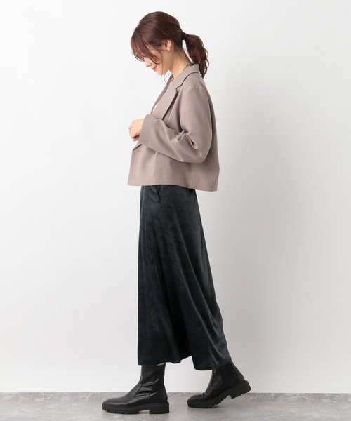 GLOBAL WORK（グローバルワーク）の「クラッシュベロアスカート/976939（スカート・レディース・グレイッシュベージュ/ブルー/ブラック・MEDIUM/LARGE）」の5枚目の写真