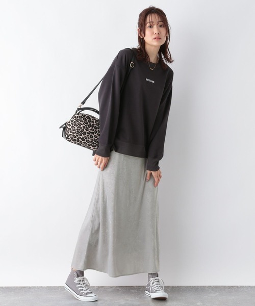 GLOBAL WORK（グローバルワーク）の「クラッシュベロアスカート/976939（スカート・レディース・グレイッシュベージュ/ブルー/ブラック・MEDIUM/LARGE）」の12枚目の写真