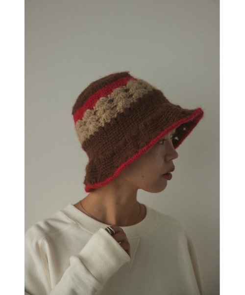 BLACK BY MOUSSY（ブラックバイマウジー）の「hand knitting hat(ハンドニッティングハット)（ハット・レディース・ブラウン/オフホワイト・FREE）」の17枚目の写真