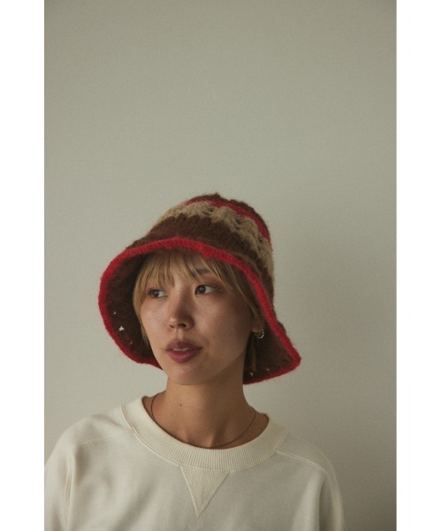 BLACK BY MOUSSY（ブラックバイマウジー）の「hand knitting hat(ハンドニッティングハット)（ハット・レディース・ブラウン/オフホワイト・FREE）」の18枚目の写真