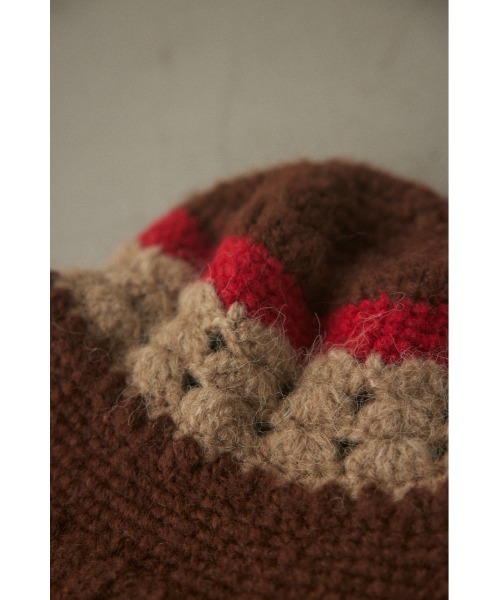 BLACK BY MOUSSY（ブラックバイマウジー）の「hand knitting hat(ハンドニッティングハット)（ハット・レディース・ブラウン/オフホワイト・FREE）」の22枚目の写真