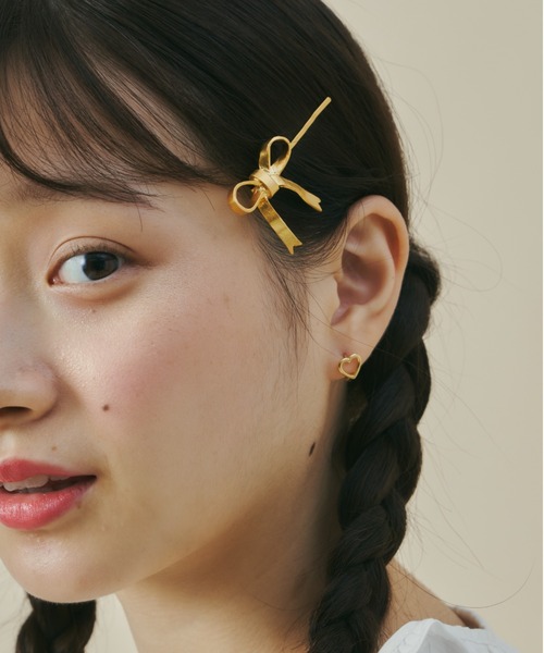 GIUNON(ジウノン)の「ribbon hair pin / リボンヘアピン(ヘアピン・レディース・シルバー/ゴールド・FREE)」の3枚目の写真
