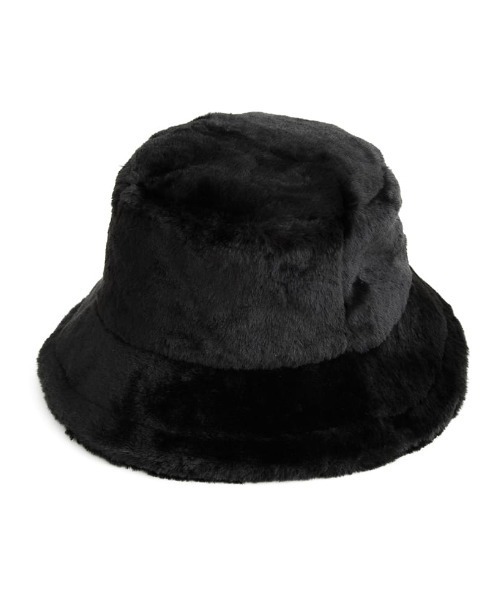 Re:EDIT（リエディ）の「シンプルフェイクファーバケットハット（ハット・レディース・アイボリー/ブラック・FREE）」の4枚目の写真