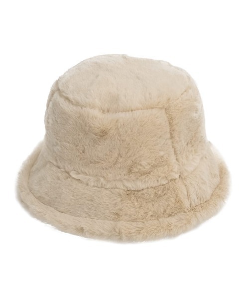 Re:EDIT（リエディ）の「シンプルフェイクファーバケットハット（ハット・レディース・アイボリー/ブラック・FREE）」の6枚目の写真