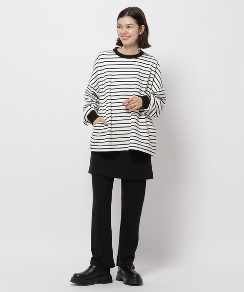 ★Daisy ヘムドロストプルオーバー　OFF& CHARCOAL AMBIDEX Store △〇30/1天竺 チェリーレース プルオーバー(F