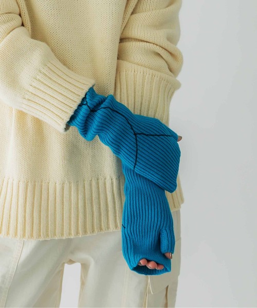 CONTROL FREAK / CTFK（コントロールフリーク）の「CONTROL FREAK(コントロールフリーク)ラインリブニットグローブ（アームカバー・レディース・ベージュ/グリーン/グレー/ブルー・FREE）」の8枚目の写真