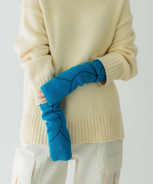 CONTROL FREAK / CTFK（コントロールフリーク）の「CONTROL FREAK(コントロールフリーク)ラインリブニットグローブ（アームカバー・レディース・ベージュ/グリーン/グレー/ブルー・FREE）」の9枚目の写真