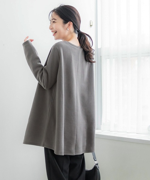 coca（coca）（コカ）の「裏起毛Aラインチュニック（チュニック・レディース・ブラック/ダークベージュ・M/L）」の8枚目の写真