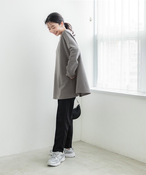 coca（coca）（コカ）の「裏起毛Aラインチュニック（チュニック・レディース・ブラック/ダークベージュ・M/L）」の9枚目の写真