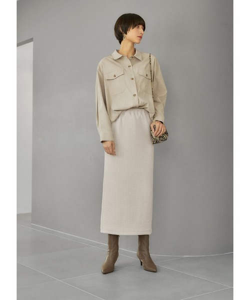 STYLE DELI(スタイルデリ)の「【Made in JAPAN】84cmコーデュロイペンシルスカート(スカート・レディース・ブラック/ホワイト系その他/ライトブラウン・M/S)」の9枚目の写真