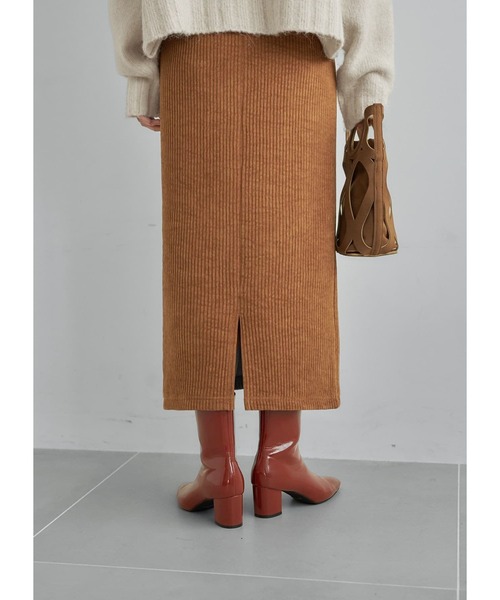 STYLE DELI(スタイルデリ)の「【Made in JAPAN】84cmコーデュロイペンシルスカート(スカート・レディース・ブラック/ホワイト系その他/ライトブラウン・M/S)」の18枚目の写真