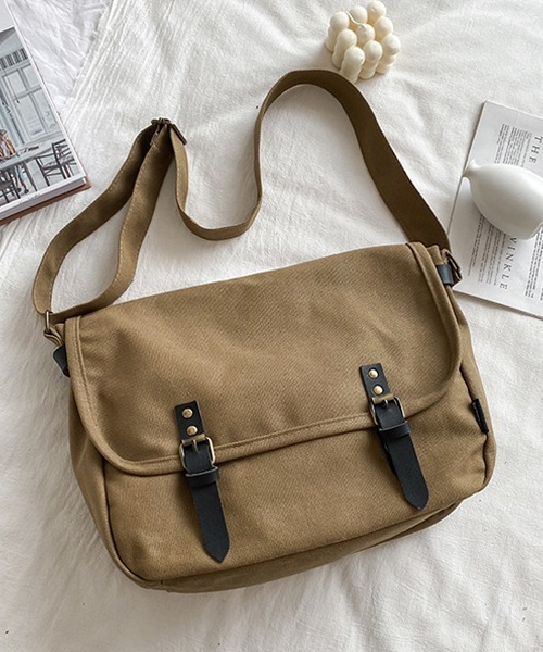 ニュースペーパーバッグ ショルダーバッグ ポストマン キャンバス生地